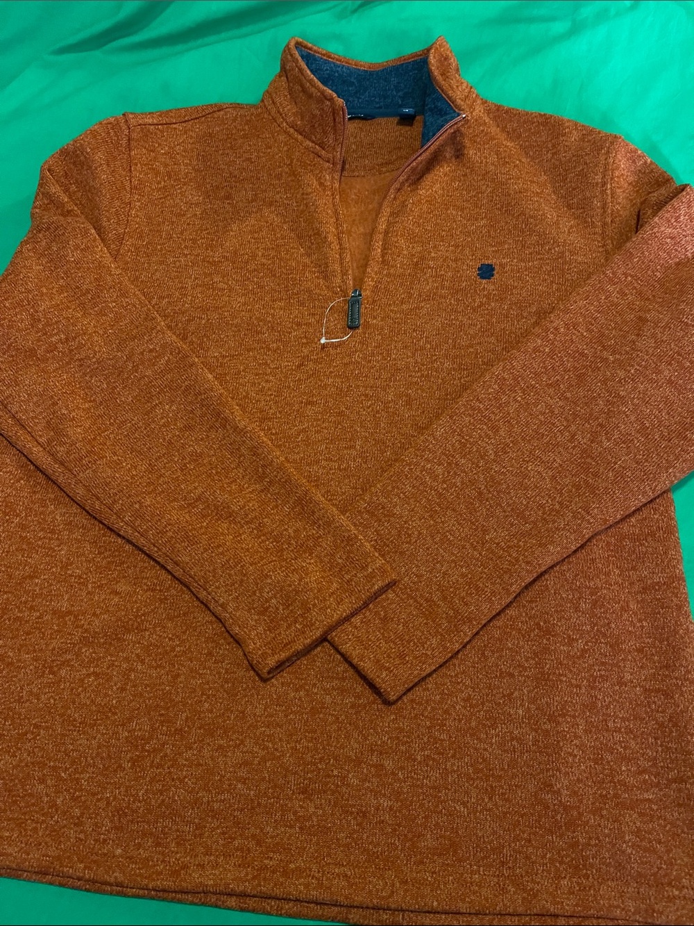 Izod Men's Orange Rust Quarter-Zip Sweater